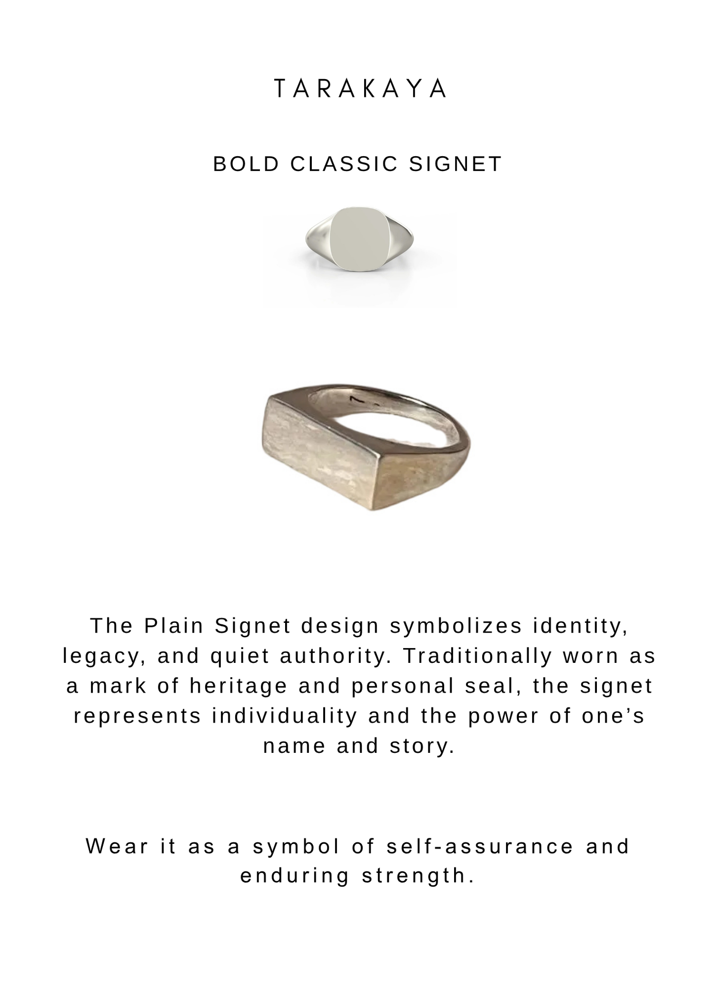 925 Sterling Silver Plain Chunky Signet Unisex Ring