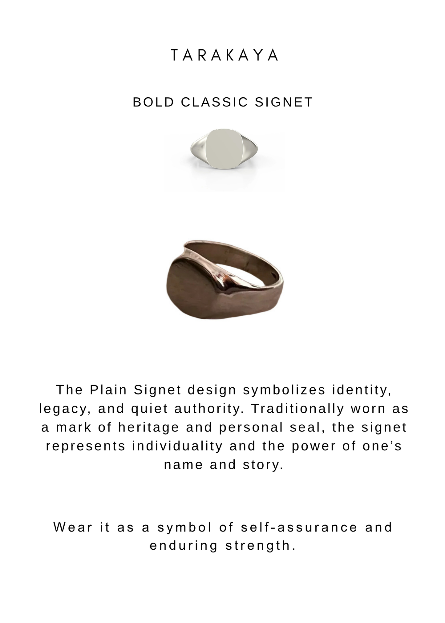 925 Sterling Silver Plain Round Signet Ring