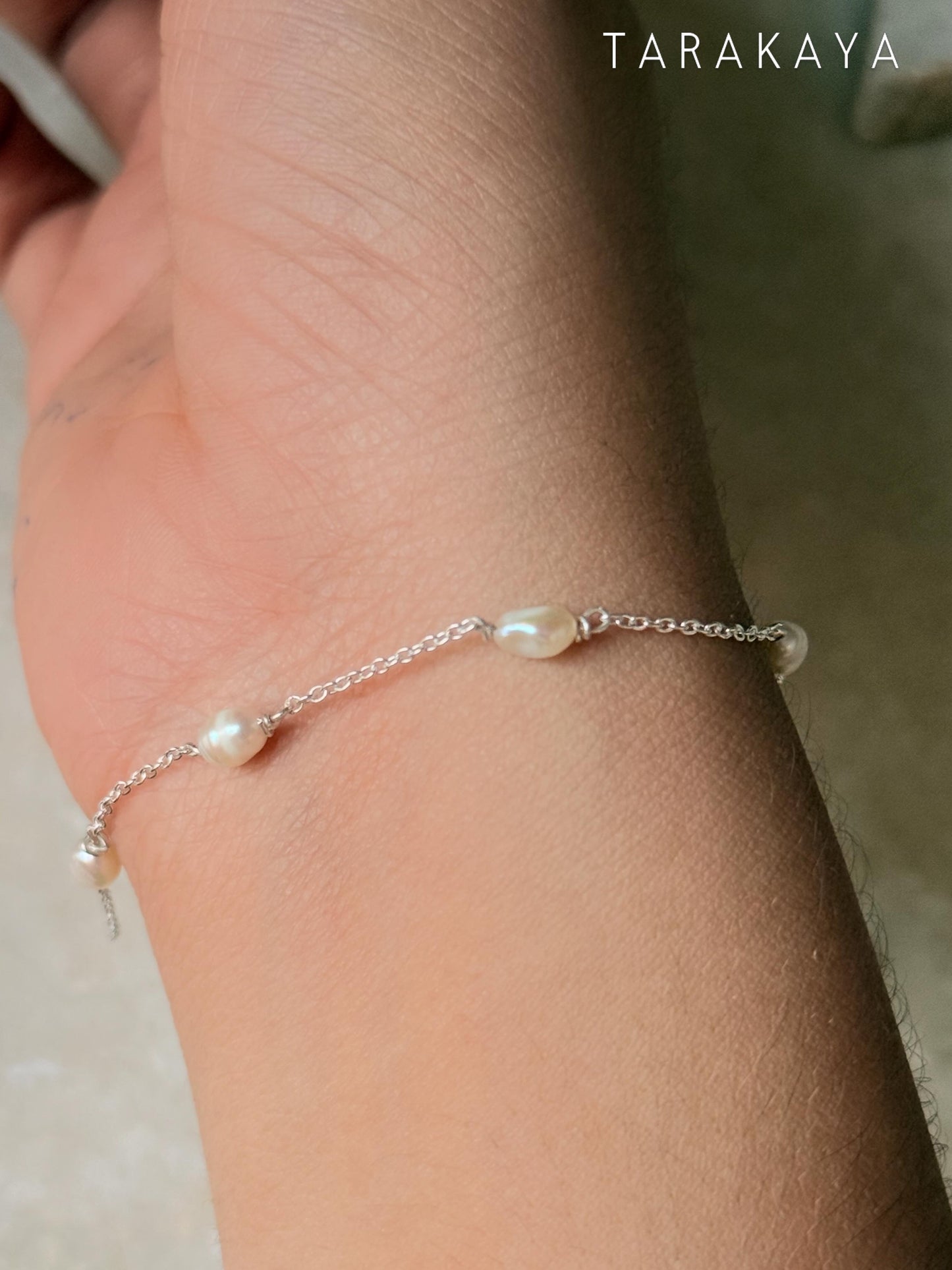 925 Sterling Silver Serene Fresh Water Pearls Handcrafted Bracelet