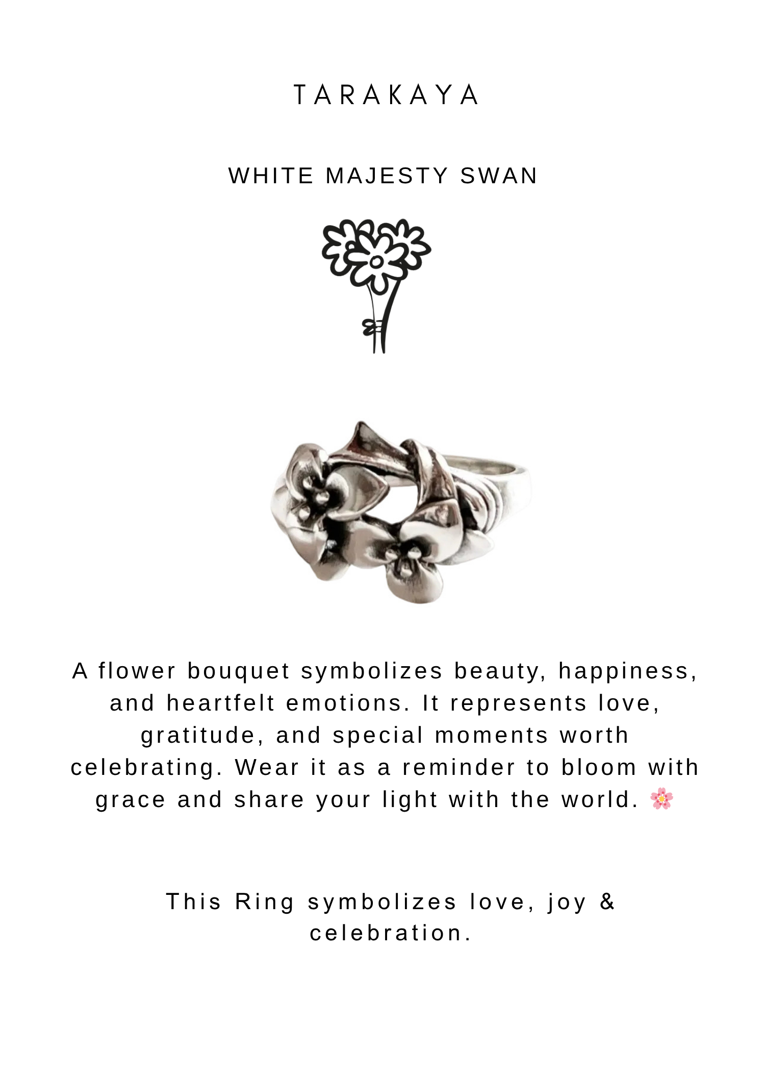 925 Sterling Silver Flower Bouquet Boho Ring