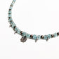 Blue Apatite & Pyrite Silver Charms Boho Choker Handcrafted Sterling Silver 925 Necklace