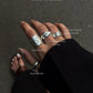 925 Sterling Silver Hammered Chunky Ring