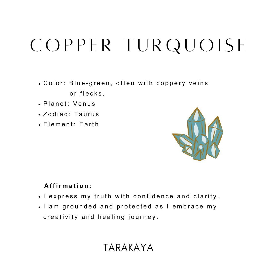 Copper Turquoise & Smokey Quartz Tribal 925 Sterling Silver Boho Choker Necklace