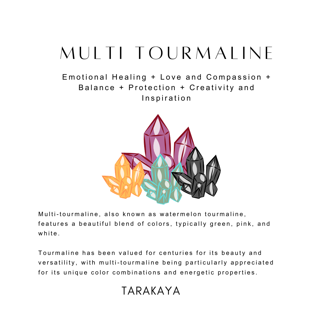 Natural Tourmaline with Multi-colored Stones