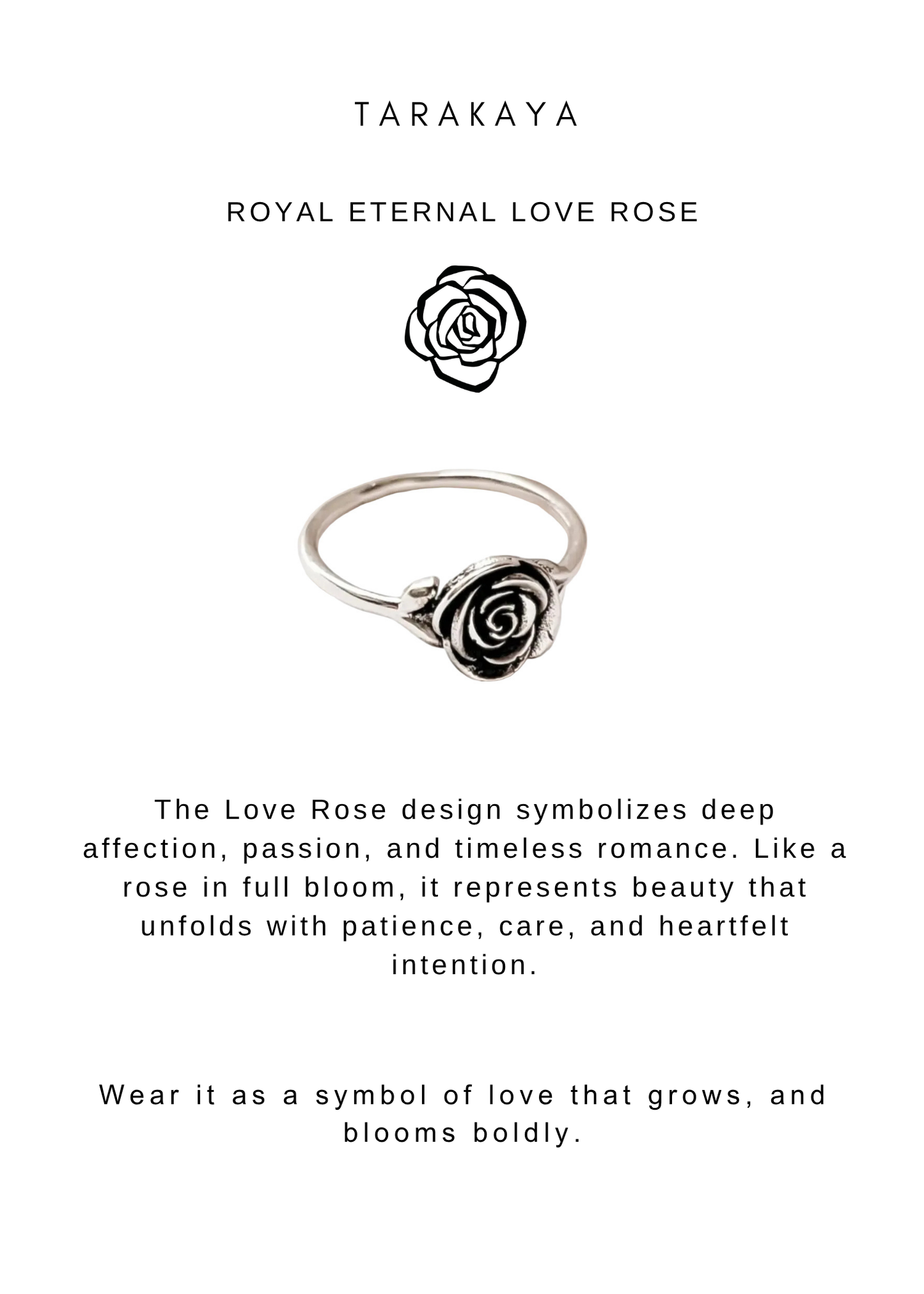 925 Sterling Silver Love Rose Enchantment Ring