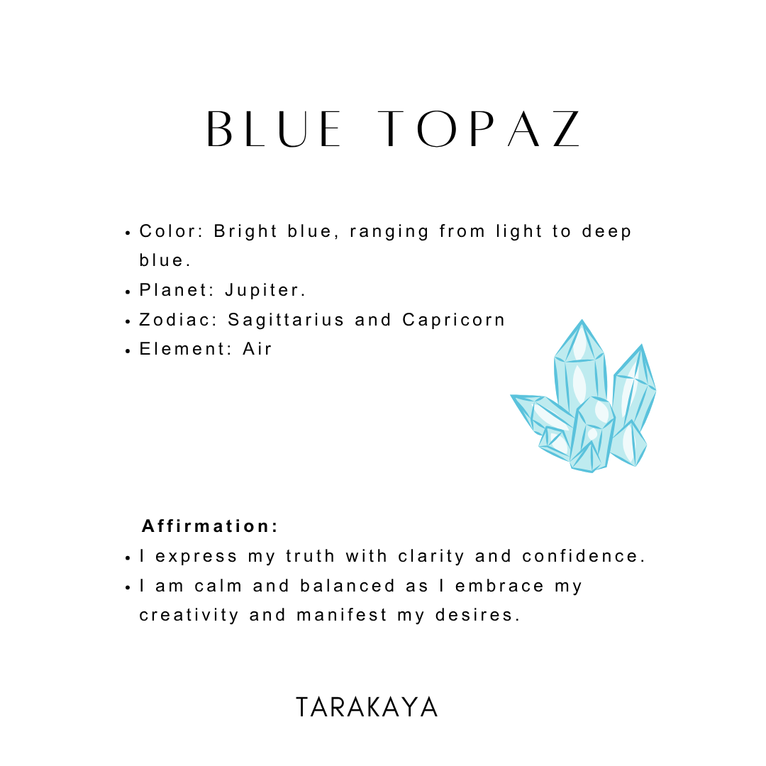 Blue Topaz Crystal Promotes Calm & Relaxation