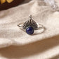 Handcrafted Lapis Lazuli Fan Ring in Sterling Silver