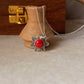 925 Sterling Silver Red Coral Boho Handcrafted Antique Pendant