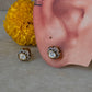 925 Sterling Silver Gold Plated Moissanite Polki Studs Earrings