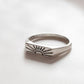 925 sterling silver sun engraved signet ring