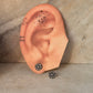 925 Sterling Silver Antique Plain Oxidised Boho Studs Earrings