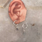 925 Sterling Silver Fresh Water Pearl, Aquamarine & Floral Hoops