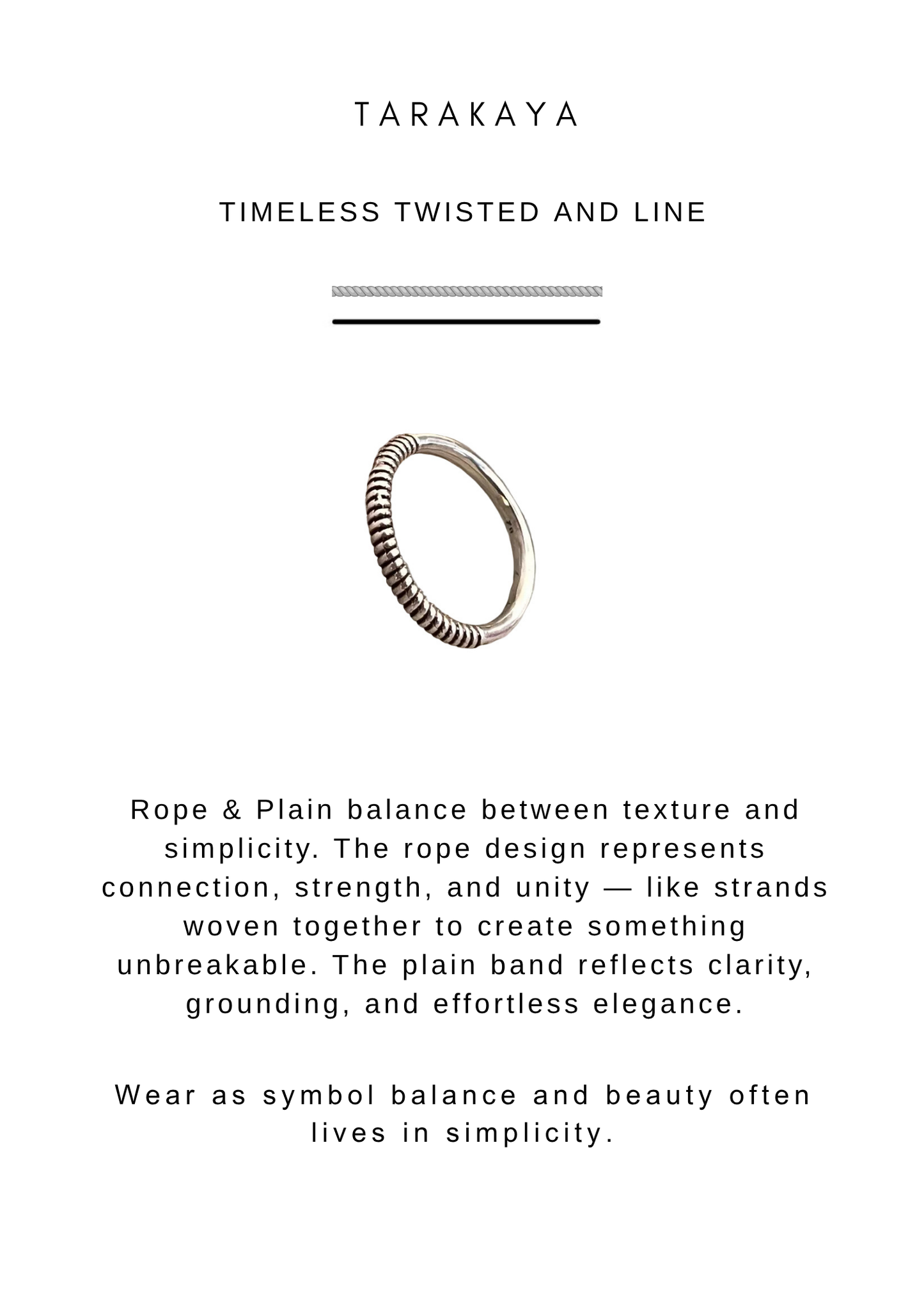 925 Sterling Silver 2 in 1 Plain and Rope Stack Band Ring