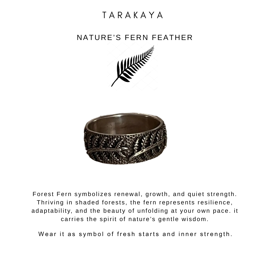 Forest Fern Band 925 Sterling Silver Ring