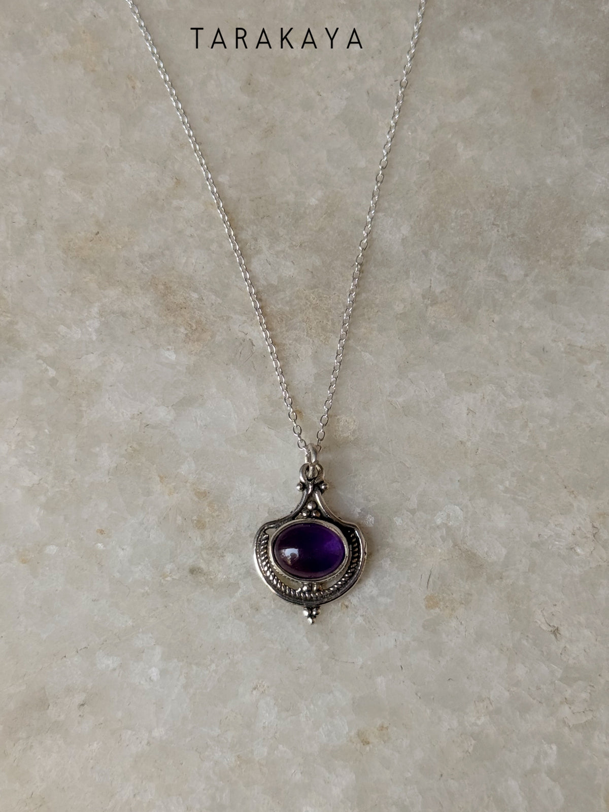 925 Sterling Silver Amethyst Boho Rawa Handcrafted Necklace