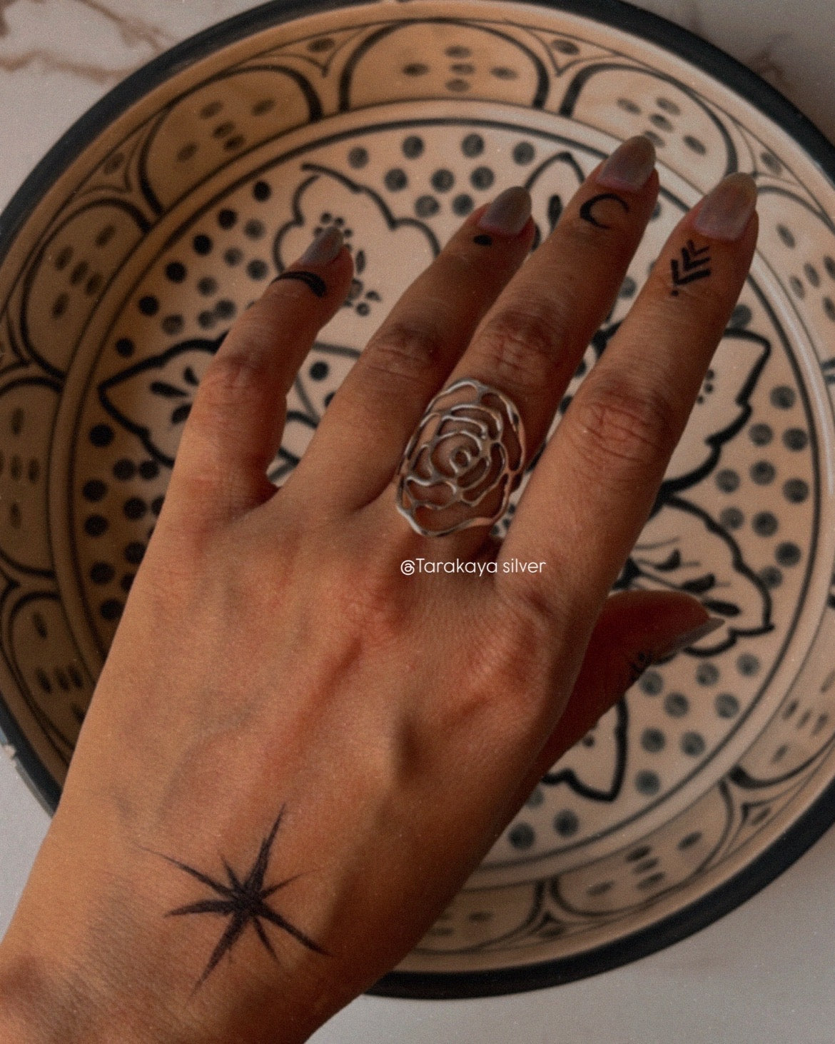 Rose Filigree 925 Sterling Silver Ring