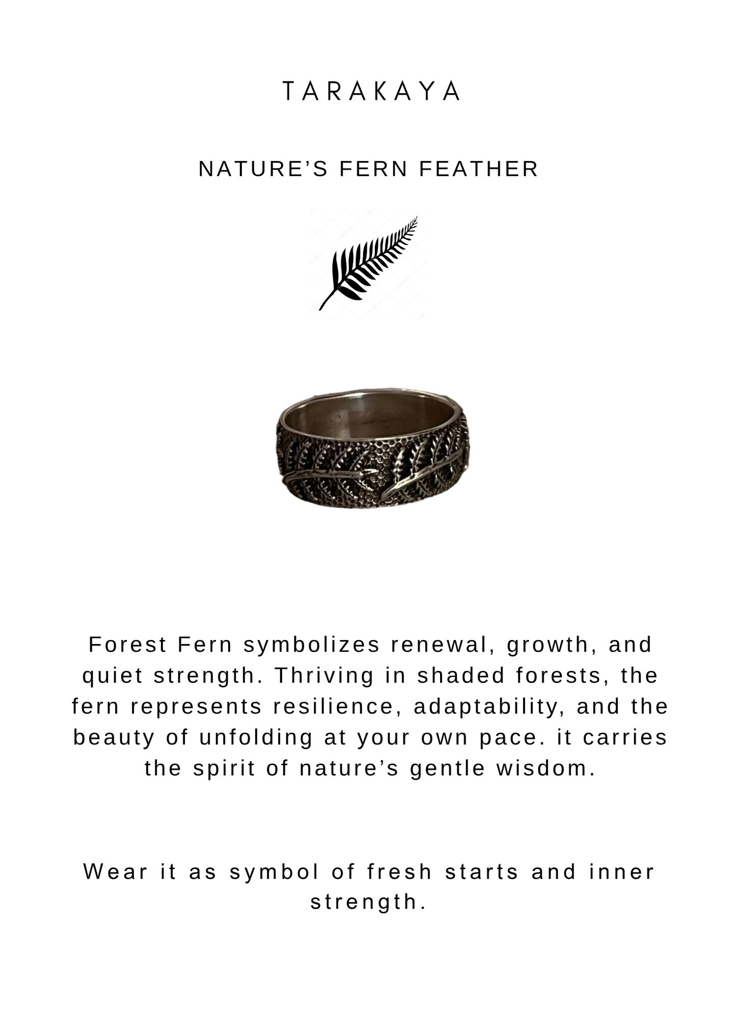 925 Sterling Silver Forest Fern Band Ring