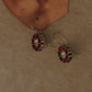 925 Sterling Silver Antique Pink Kundan Meenakari Earrings