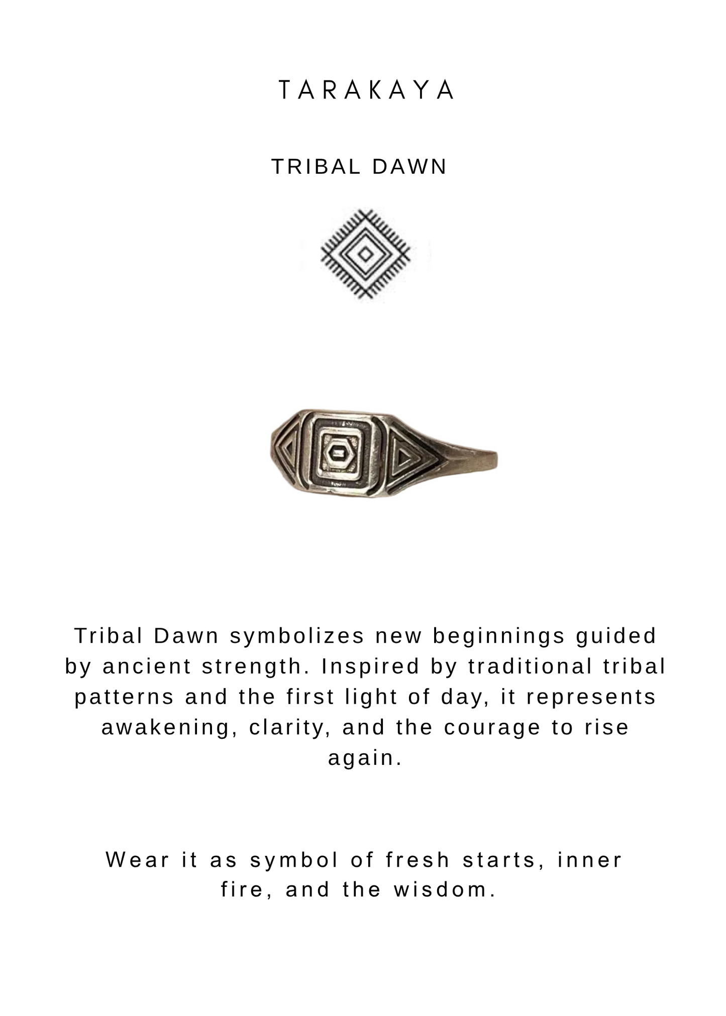 925 Sterling Silver Tribal Dawn Signet Ring