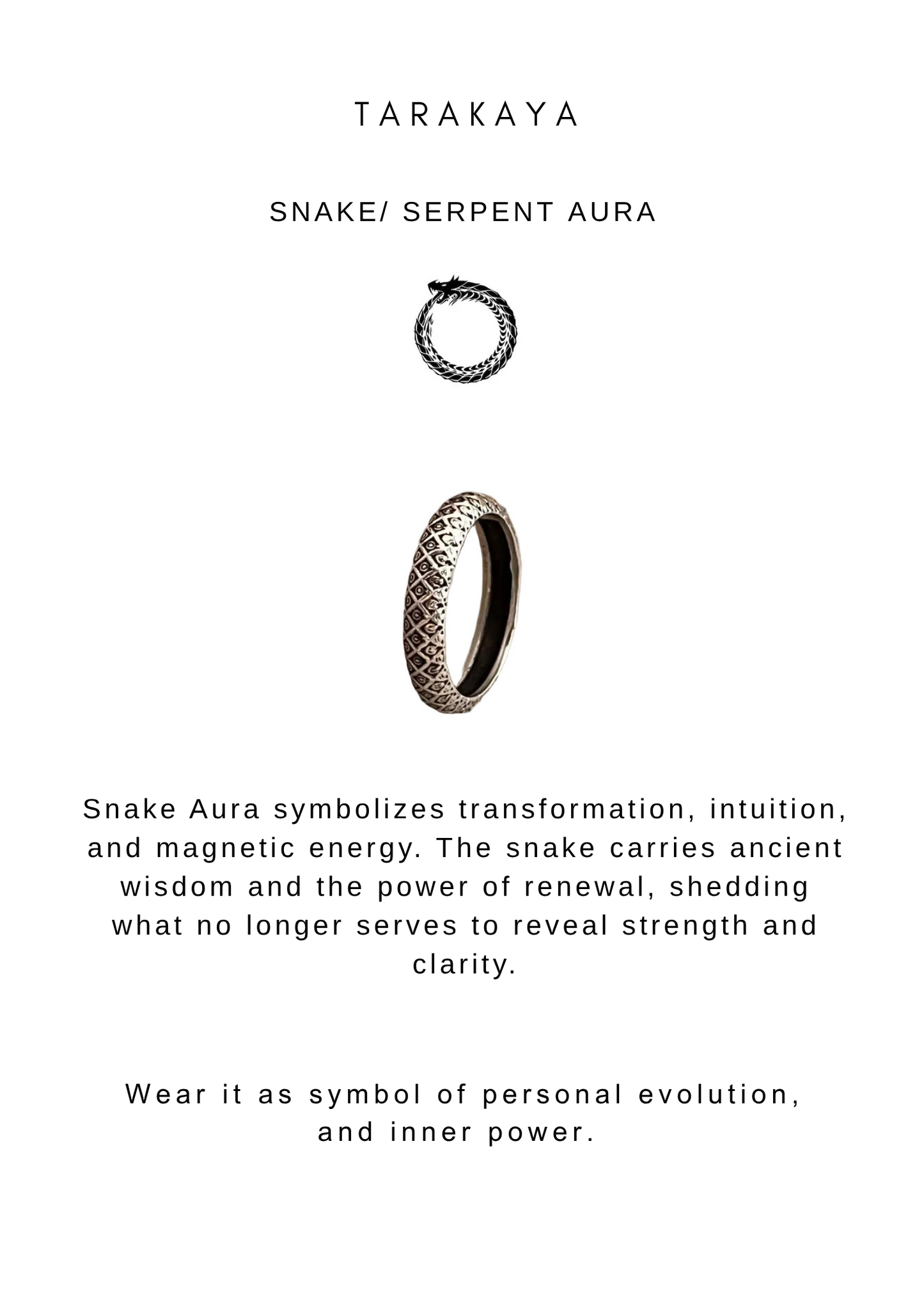 925 Sterling Silver Snake / Serpent Aura Band Ring