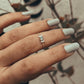Moonstone Ring with Moon Phases Detail in Sterling Silver