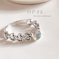 Opal Princess Ring with Silver Band