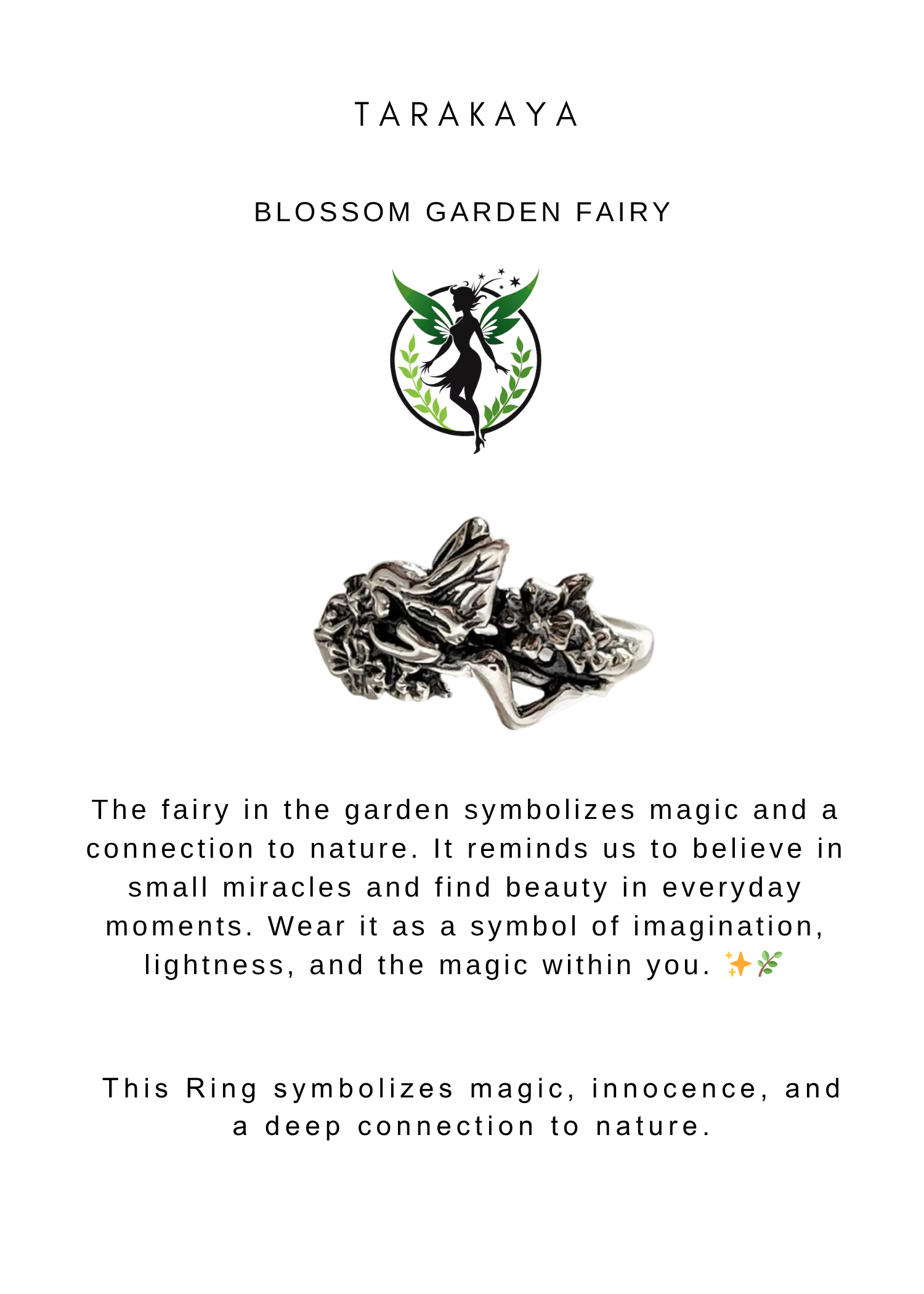 925 Sterling Silver Fairy In The Garden- 3D Wings Boho Ring