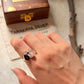 925 Sterling Silver Garnet, Moonstone and Rose Quartz Cluster One of a Kind Ring