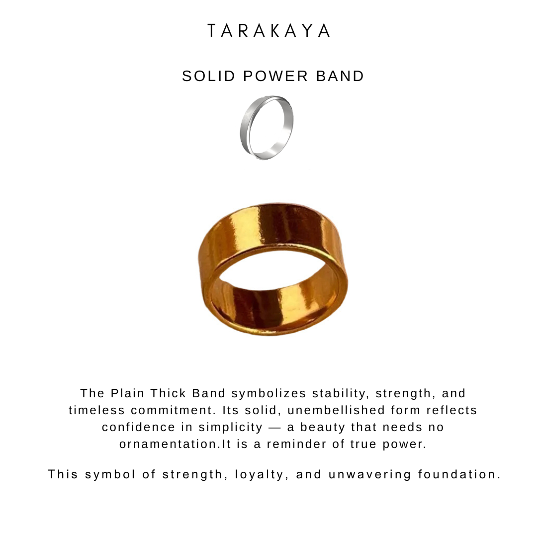 925 Sterling Silver Gold Vermeil Thick Band Plain Ring