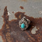 925 Sterling Silver Faux Turquoise Storage Ring