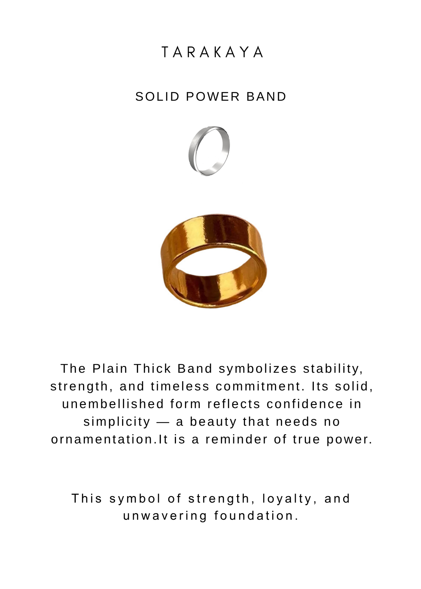925 Sterling Silver Gold Vermeil Thick Band Plain Ring
