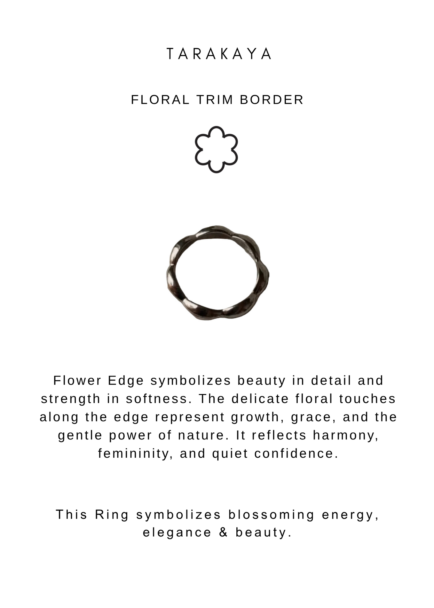 925 Sterling Silver Flower Edge Band Ring