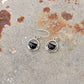 925 Sterling Silver Black Onyx Half Round Rustic Contemporary Style Hook Earrings