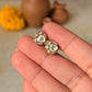 925 Sterling Silver Gold Plated Moissanite Polki Studs Earrings