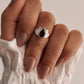 Elegant garnet divine lotus silver ring with floral details