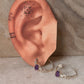 925 Sterling Silver Amethyst Cz Half Hoops Earrings