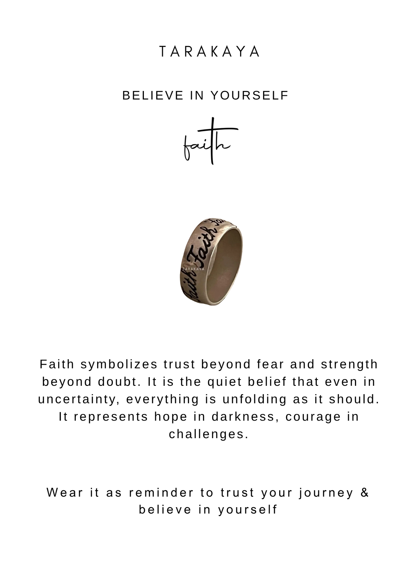 925 Sterling Silver Faith Band Unisex Ring