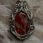 925 Sterling Silver Red Jasper Crystal Wire Wrapped Statement Pendant