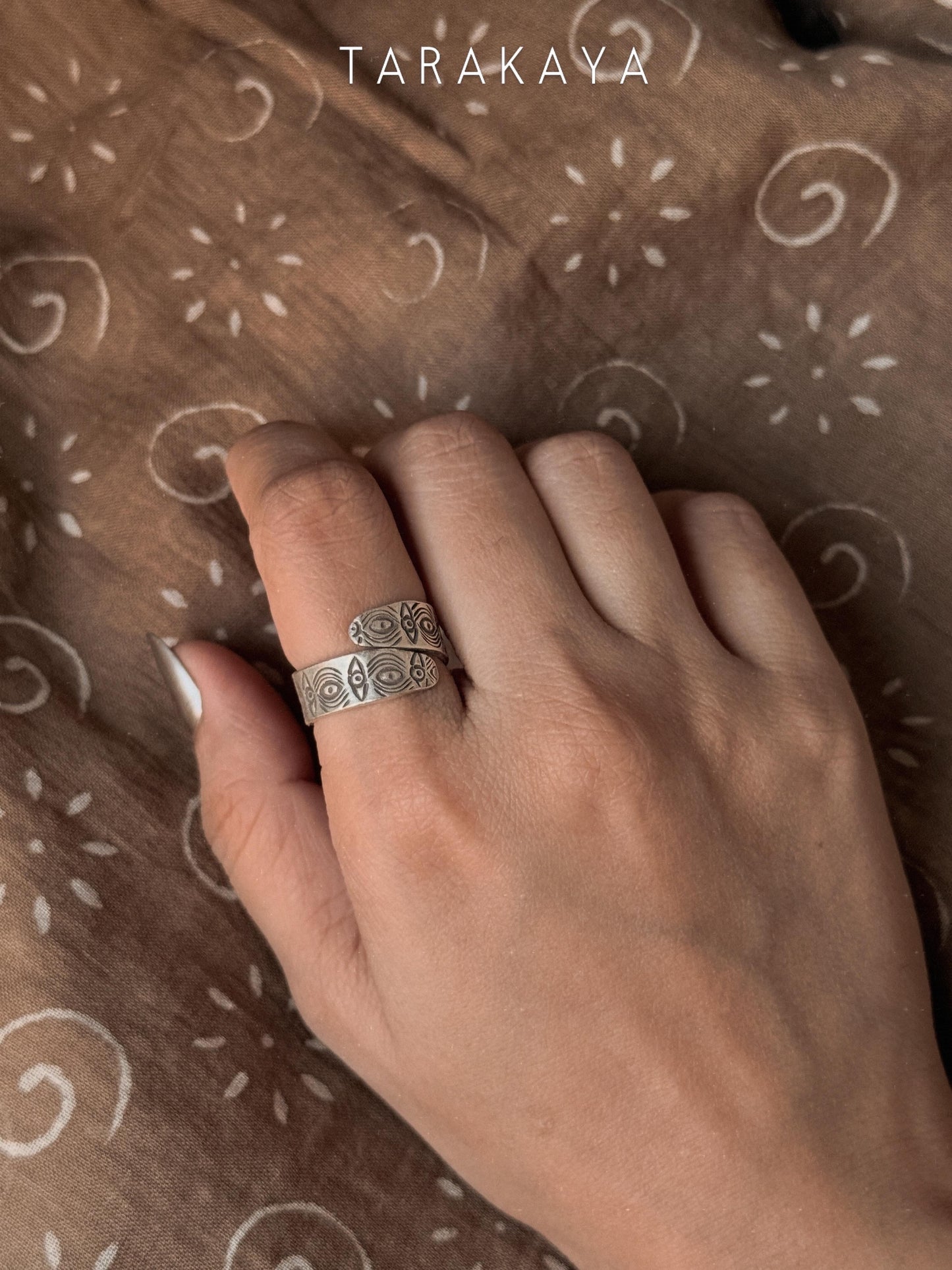 925 Sterling Silver Bohemian Evil Eye For Wander Hill Tribe Handcrafted Adjustable Ring