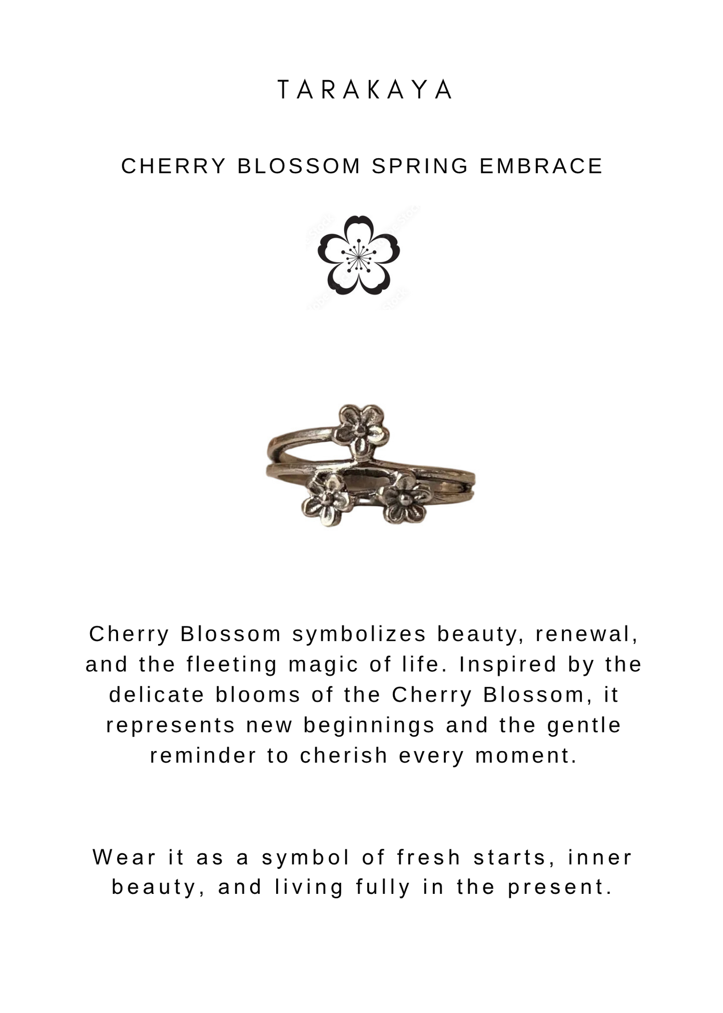 925 Sterling Silver Cherry Blossom Ring