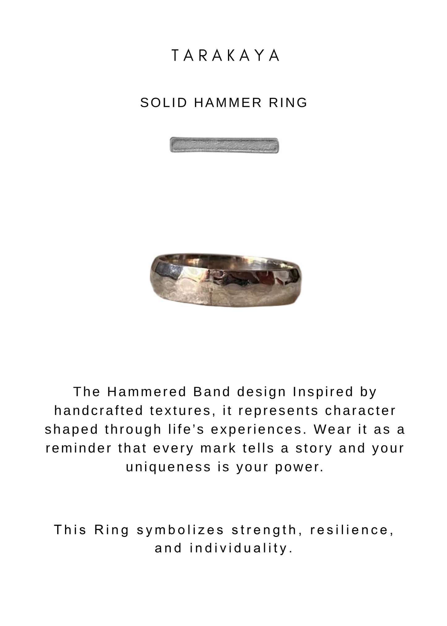 925 Sterling Silver Hammered Thick Unisex Band Ring
