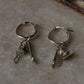 925 Sterling Silver Turquoise, Hill Tribe, Paper Clip Hoops Earrings