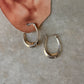 925 Sterling Silver Chunky Italian U Hoops Earrings