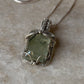 925 Sterling Silver Pherenite  Rectangle Wire Wrapped Handcrafted One of a Kind Pendant