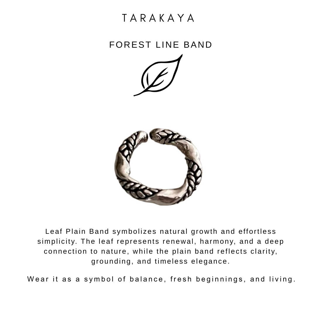 Adjustable Leaf Plain Band 925 Sterling Silver Ring