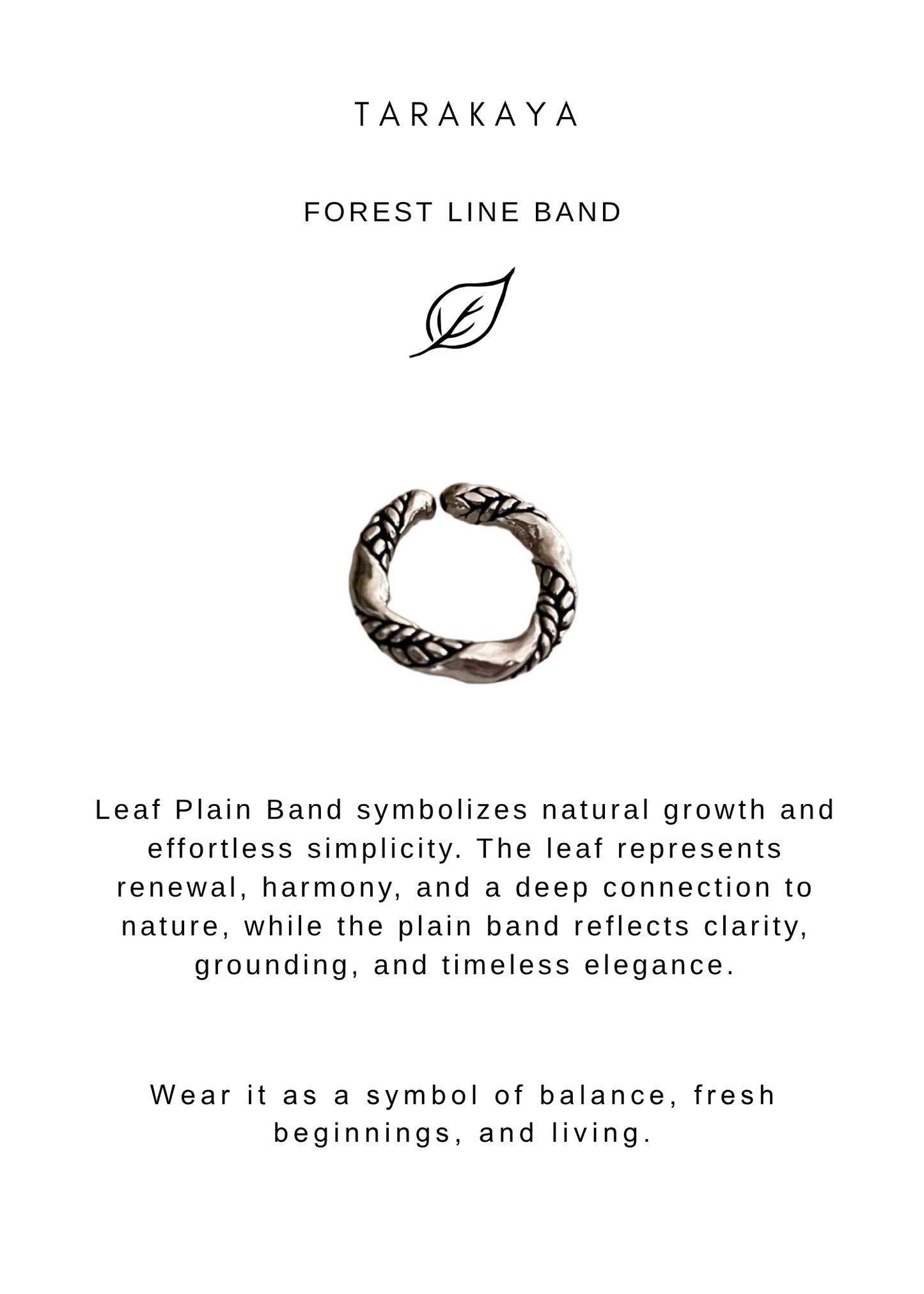 925 Sterling Silver Adjustable Leaf Plain Band Ring
