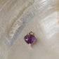 925 Sterling Silver Amethyst Heart with Pearl Crystal Charm