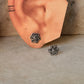 925 Sterling Silver Antique Plain Oxidised Boho Studs Earrings