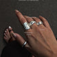 925 Sterling Silver Hammered Chunky Ring