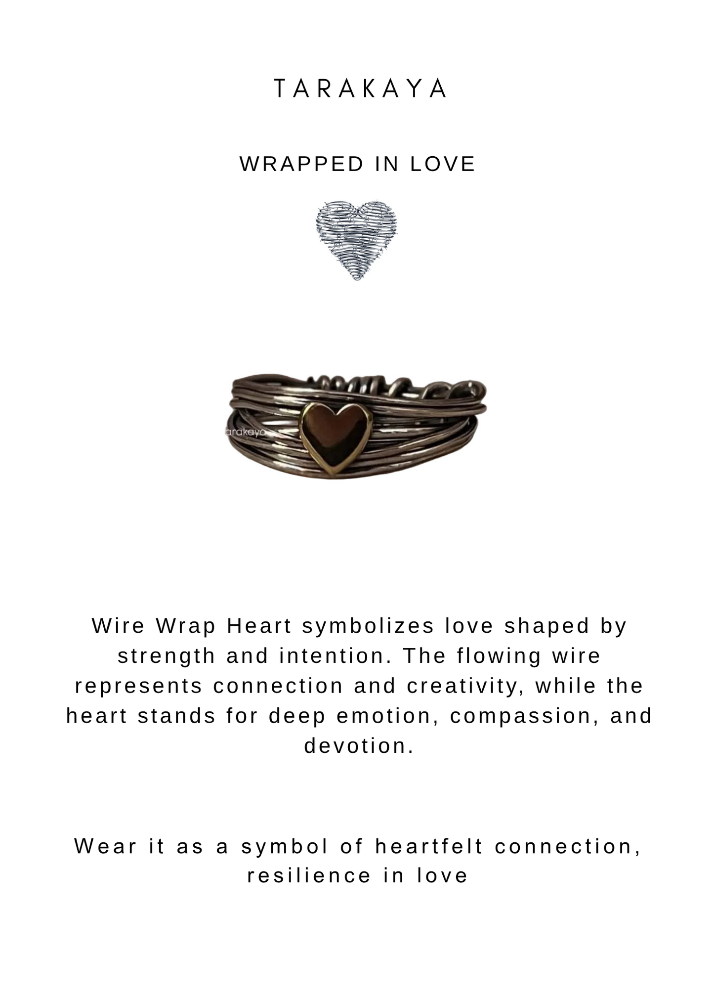 925 Sterling Silver Wire Wrap Heart Handcrafted Band Ring